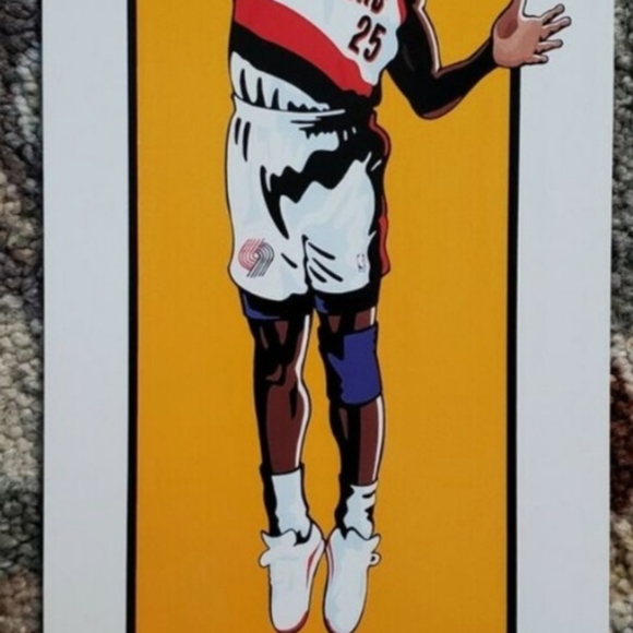 Vintage Portland Trail Blazers 18" x 7" Print Set of 5 1991-92 Playmakers - Picture 5 of 12